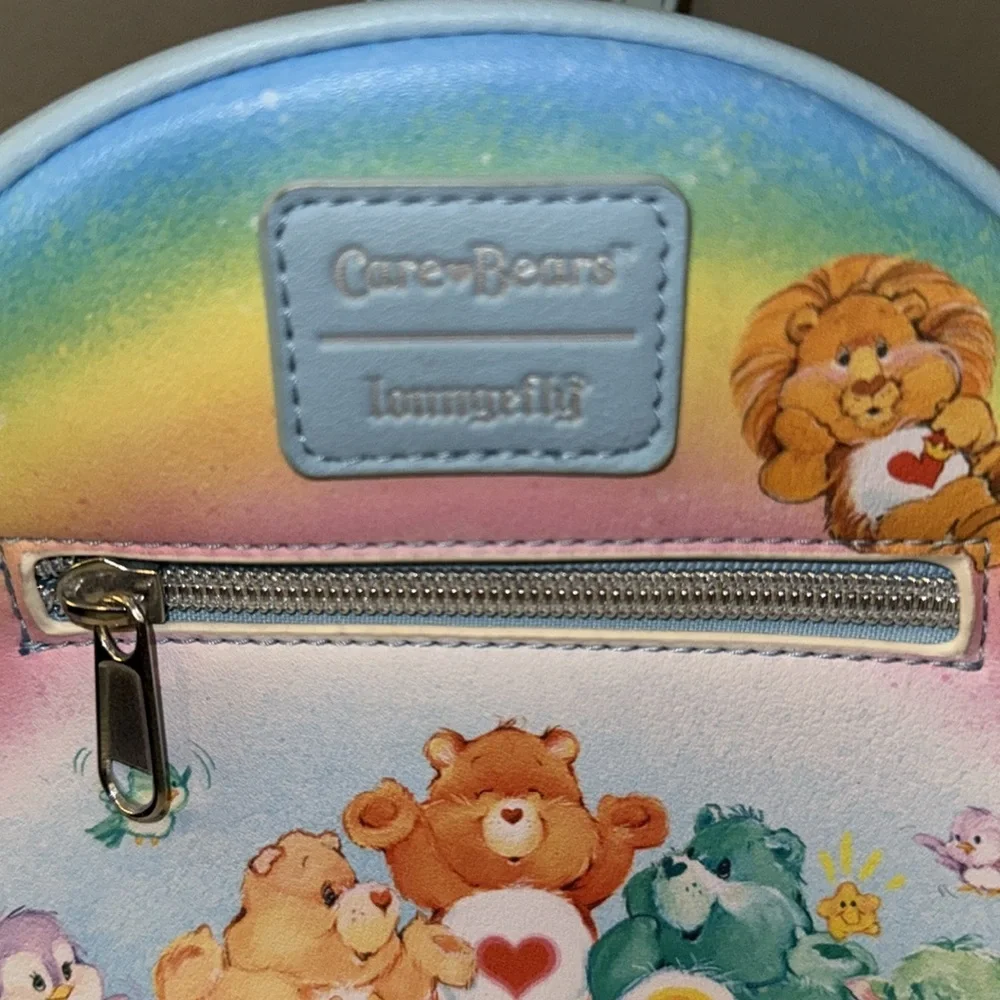 Loungefly faux leather whimsical Care Bears mini backpack purse